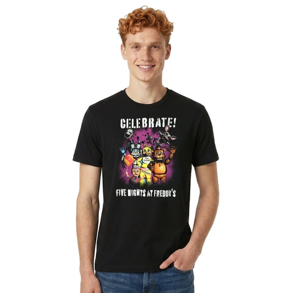 Five Nights At Freddy's Shirt Men's Scary Group Photo Short Sleeve Tee