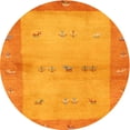 thumbnail image 1 of Ahgly Company Tapis d'Intérieur Rond Contemporain Néon Orange Zone Orientale, 6' Rond, 1 of 6