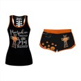 thumbnail image 1 of Maojin Decoración de Halloween Conjunto de camisas de manga corta con estampado para mujer Conjunto de pantalones cortos con cordón de Halloween, 1 of 8
