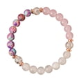thumbnail image 2 of Pulsera de Piedra Natural Original de Cuarzo Rosa Chica Estilo Playa Pulsera de Piedra de 8mm Original de Piedra Cuentas, 2 of 6