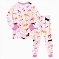 thumbnail image 6 of TOWED22 Toddler Boys Girls Pajamas Truck Cotton Kids Graphic 2 Piece Planets Pjs Sleepwear Clothes Sets Fall Winter 3 6 9 12 18 24 Months 2 3 4 5 6 7 8 9 Years(Light Pink,7-8 Y), 6 of 8