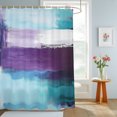 thumbnail image 4 of Purple Teal Ombre Shower Curtains for Bathroom, Abstract Modern Oil Painting Gradient Waterproof Fabric Shower Curtain, Decorative Bathroom Curtain for Bathtub, 72"x84" , No Hooks Included, 4 of 9