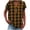 Brown, variant on Gingham Henley Shirts for Women Plaid Folded Hem Casual V-Neck Blouses Button Color Block Short Sleeve Tops Size S to 2XL
