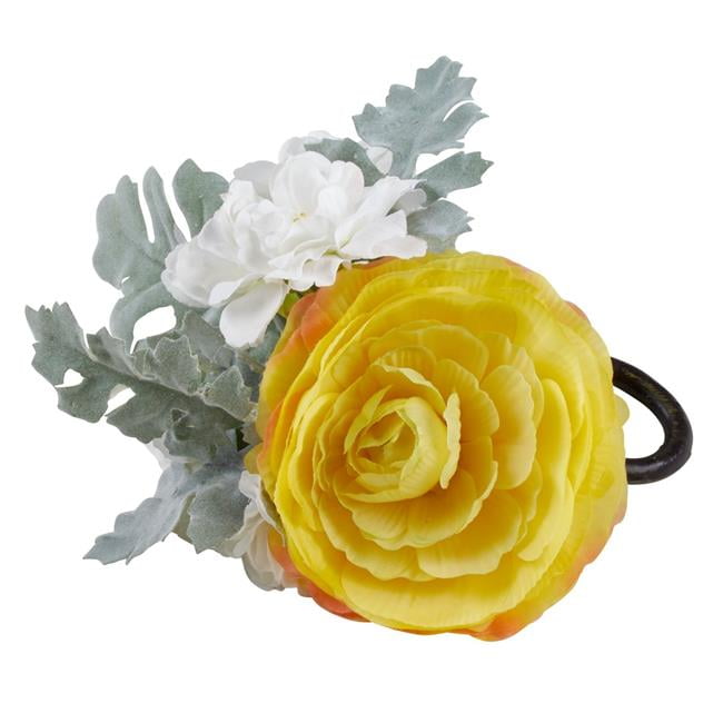 Saro Lifestyle Nr434 Y Napkin Ring Holders With Ranunculus Design 44 Yellow Set Of 4 Walmart Com Walmart Com