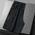 thumbnail image 3 of Fashion YLSDY Men's Casual Workout Active Shorts Quick Dry Breathable Drawstring Zipper Pockets Loose Fit Elastic Waistband Shorts Black XXXXXL, 3 of 8