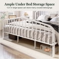 thumbnail image 5 of Amolife King Size Metal Platform Bed Frame with Victorian Vintage Headboard & Footboard, White, 5 of 9