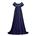 thumbnail image 3 of Women's Regency Dress Elegant Ruffle Neck Puff Sleeve Empire Waist Dress Long Ball Gown Tea Party Dresses, 3 of 4