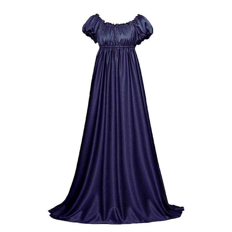 Weiqiqre Womens Dresses Satin Sash Ruffled Puff Sleeve Empire Waist Dress Gown - Walmart.com Weiqiqre Womens Dresses Satin Sash Ruffled Puff Sleeve Empire Waist Dress Gown - Walmart.com