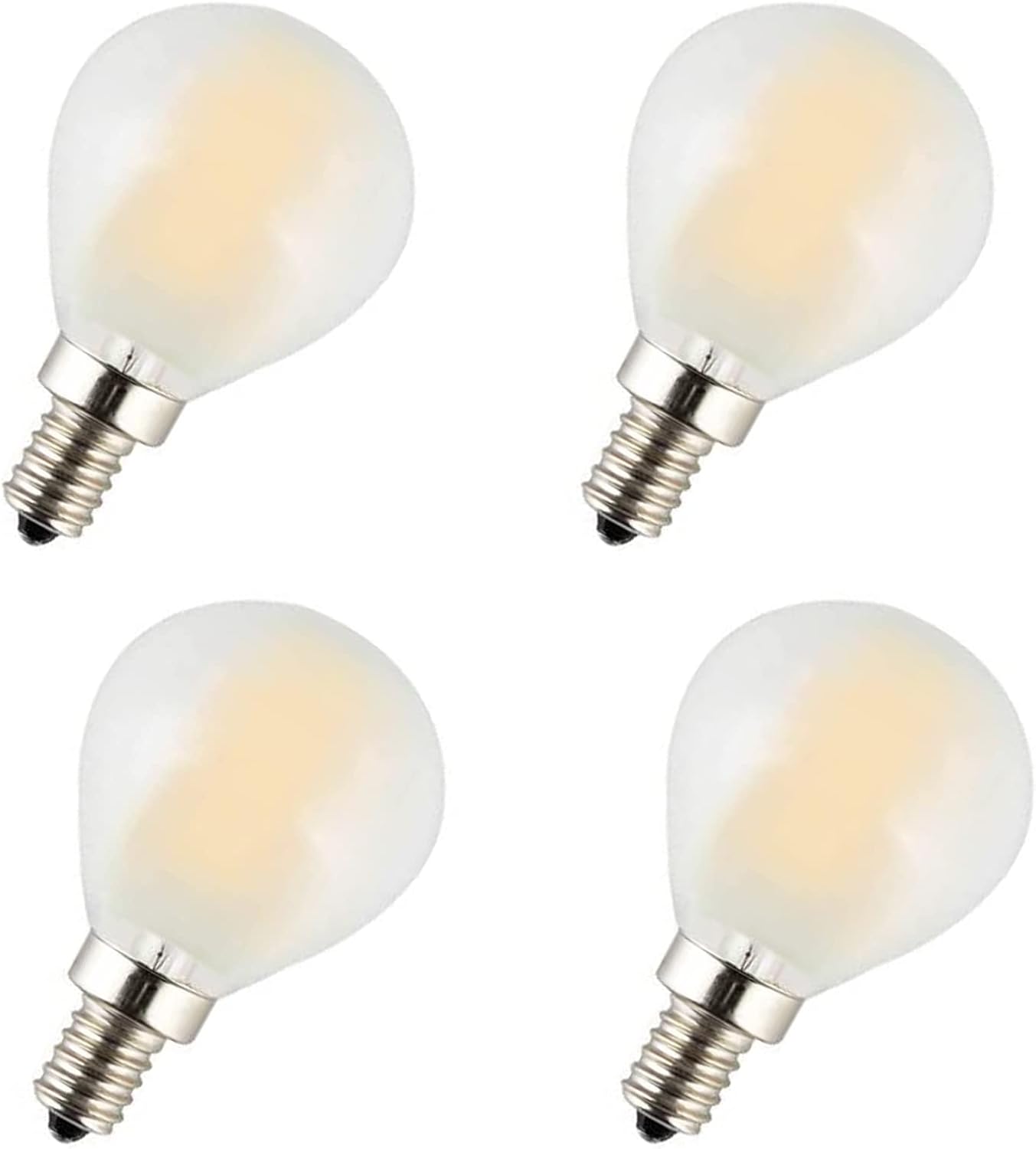 FEFEFW-Dimmable E14 6W G45 LED Globe Light Bulb Edison Frosted Glass Light Bulbs 60 Watt Equivalent Warm White 2700K E14 European Base 900 Lumen Round Vintage Light Bulb,4 Pack