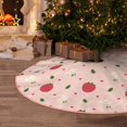 thumbnail image 4 of Salouo Strawberry Christmas Tree Skirt 30" Farmhouse Christmas Decorations Snowman Xmas Tree Skirt Tree Mat for Holiday Party Decor, 4 of 8
