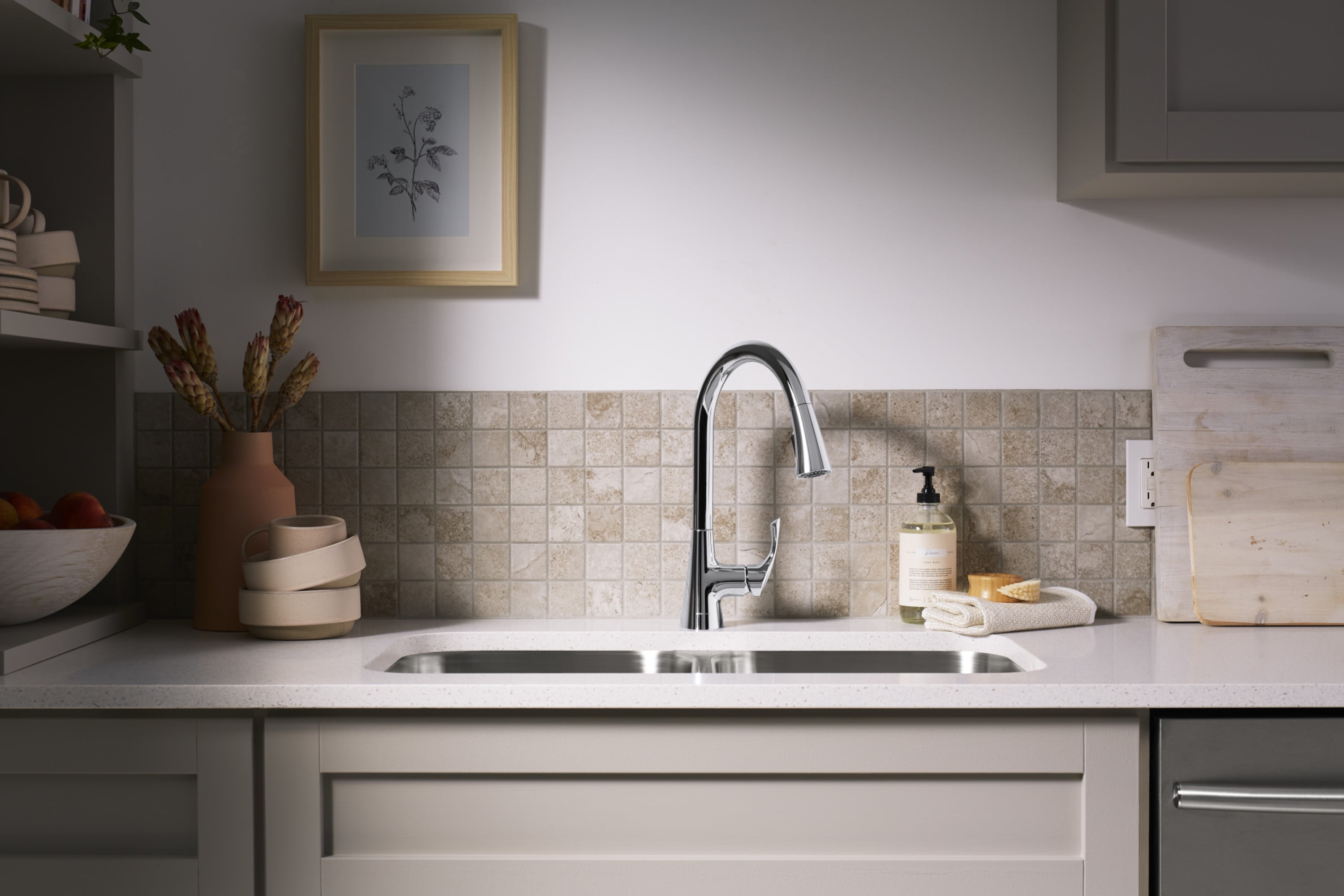 Sterling 24276 Valton 1.5 GPM Single Hole Pull Down Kitchen Faucet - Vibrant Stainless