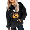 thumbnail image 4 of Cnbwig Pullover Sweatshirts Tops Girls Winter Hoodies Halloween Pumpkin Print Sweatshirts with Pocket Warm Kids Hooded Sweatshirts Ladies Tops A1-Black 6-7 T, 4 of 4