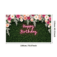thumbnail image 3 of Floral Design Happy Birthday Banner Rose Pattern Garden Theme for Birthday Celebration Party Decoration Photography, 3 of 7