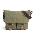 thumbnail image 1 of Compatible/replacement Vintage Waterproof Canvas Leather Trim DSLR SLR Shock-proof Camera Shoulder Messenger Bag (Brown) Green 01, 1 of 6