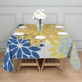 thumbnail image 3 of Yellow Floral and Petal Pattern Square Tablecloth,Waterproof Square Table Cover,Wipeable Spillproof Washable Table Cover for Home Kitchen Party Decor 42"X42"(107x107cm), 3 of 6