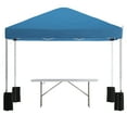 thumbnail image 2 of BizChair 10'x10' Blue Pop Up Canopy Tent with Wheeled Case and 6-Foot Bi-Fold Folding Table with Carrying Handle - Tailgate Tent Set, 2 of 10