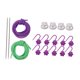 thumbnail image 2 of Juego de cordones para tejer Cordones de goma para tejer Cordones de tubo hueco para hacer joyas Puntada cordón verde violeta, 2 of 8