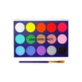 thumbnail image 1 of Unicorn Snot Face Paint Kit - Face & Body Paint Palette Set 15 Colors - Easy to Remove, Water-Activated - Black Light Glow Makeup - Festival and Rave Makeup - Pride Accessories - Brush Included, 1 of 4