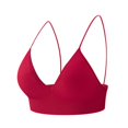 thumbnail image 1 of Sujetador de copa triangular con escote en V profundo sin costuras con tirantes finos y respaldo elástico alto para mujer, ropa interior de yoga informal, 1 of 6
