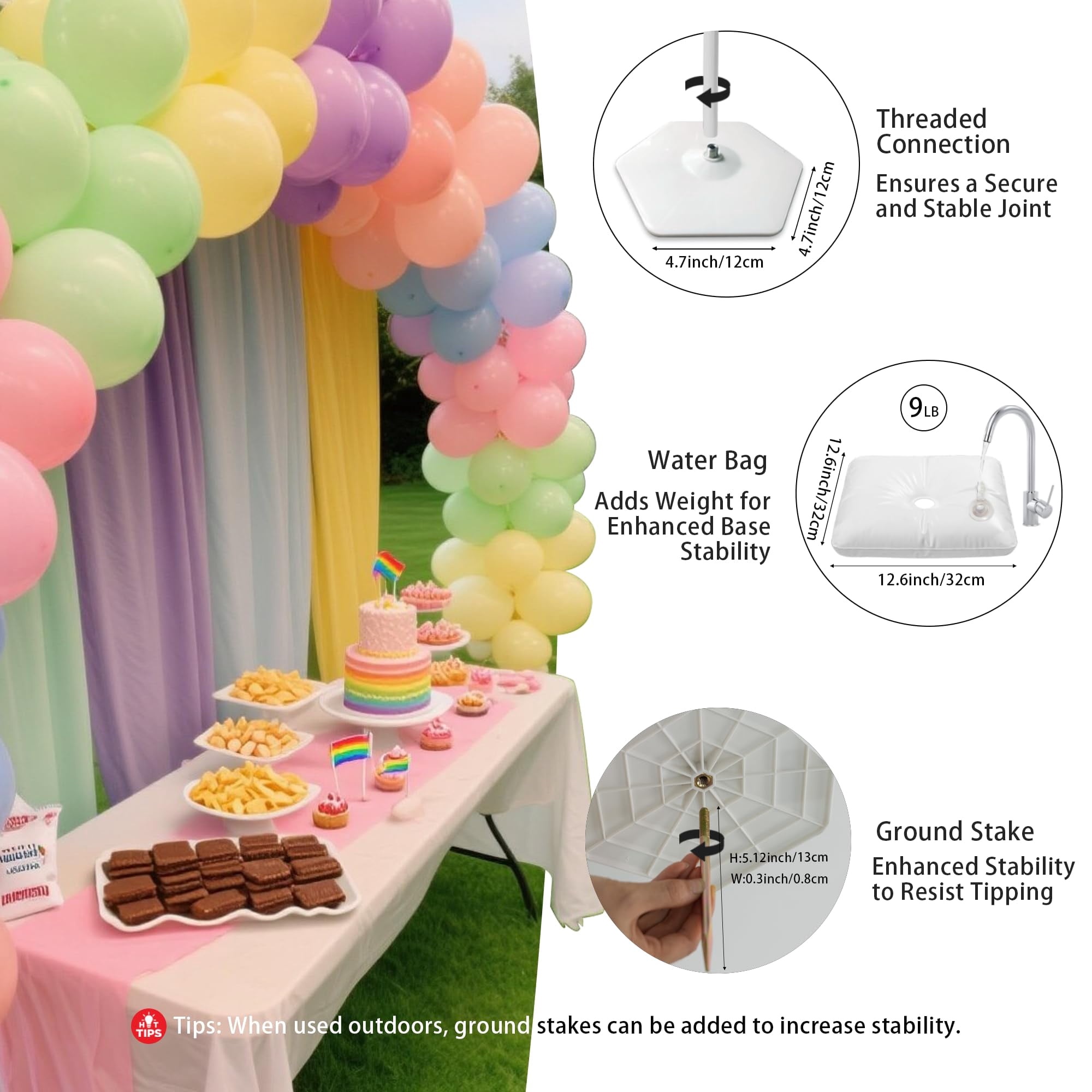 Balloon Arch Kit Adjustable Frame Backdrop for Party