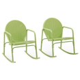 thumbnail image 1 of Crosley Furniture Griffith 2-piece Metal Outdoor Rocking Chair Set - Lime Green, 1 of 11