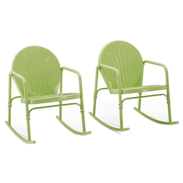 Crosley Furniture Griffith 2-piece Metal Outdoor Rocking Chair Set - Lime Green