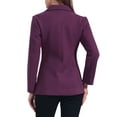 thumbnail image 3 of INSPIRE CHIC Women's Peter Pan Collar Single Breasted Overcoat Coat XS Dark Purple, 3 of 5