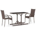thumbnail image 2 of vidaXL 3 Piece Garden Dining Set Brown, 2 of 5