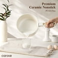 thumbnail image 4 of Carote Ceramic Nonstick Cookware Set with Induction, 4-Piece Set with Detachable Saucepan and Lid, Oven Safe, Dishwasher Safe, Cream White, 4 of 9