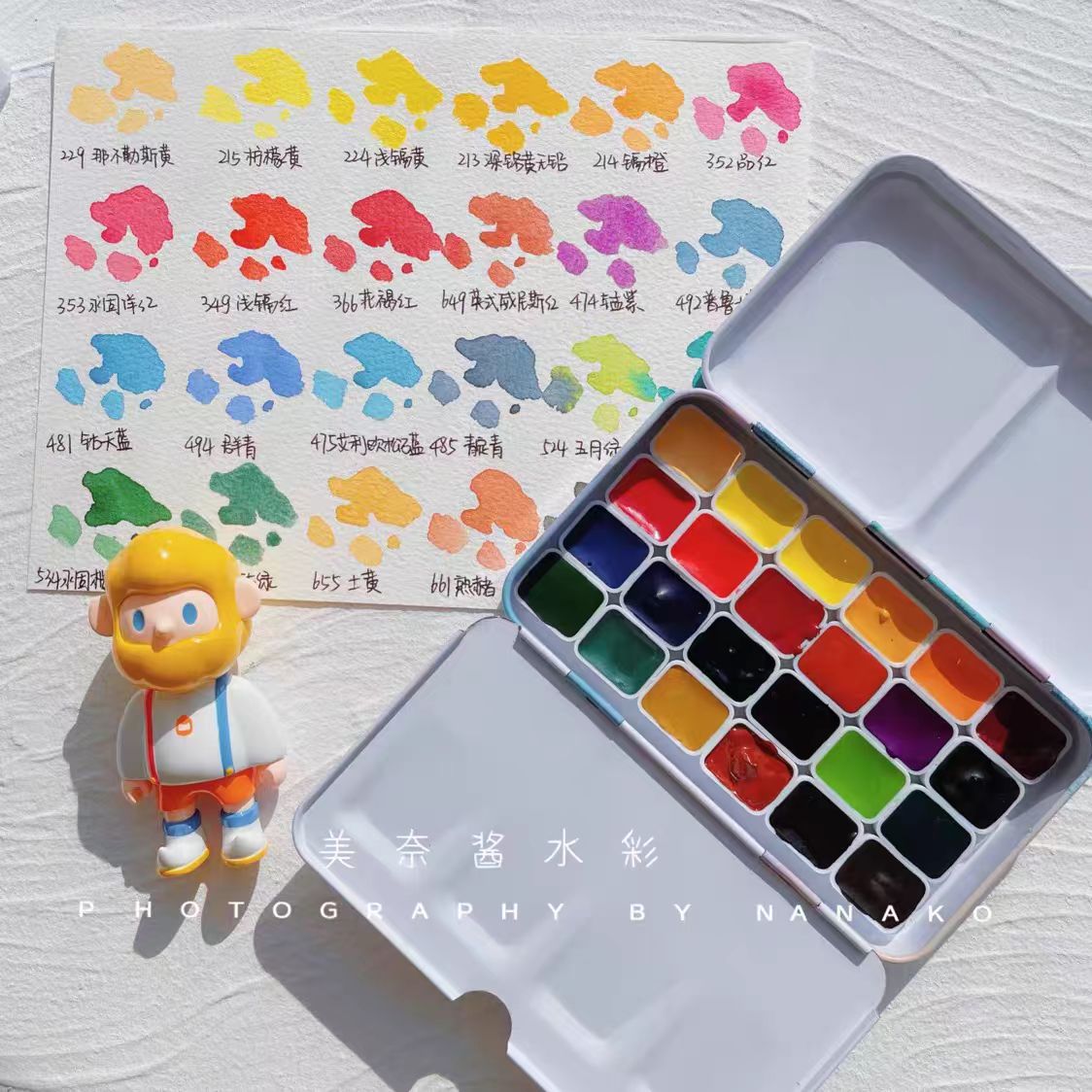 Schmincke - HORADAM® AQUARELL Color Metal Box with 24 Finest handmade  Watercolors 1ml with color card