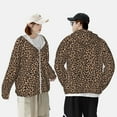 thumbnail image 6 of Daiia Brown Leopard UPF 50+ Sun Protection Hoodie Jacket Lightweight Long Sleeve Sun Shirt for Women Men with Pocket Hiking Outdoor-3X-Large, 6 of 9