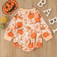 thumbnail image 7 of Tisuna Baby Girl Boy Halloween Onesie Fall Winter Crew Neck Long Sleeve Romper Pumpkin Print Cute Casual Halloween Outfit,Size 6-12 Months,Orange, 7 of 7