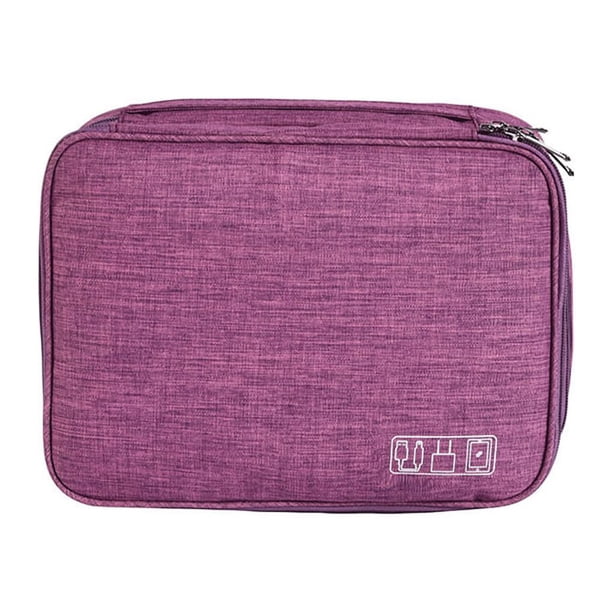 Bearachild Estuche de almacenamiento Organizador de cables Bolsa de cargador Accesorios de viaje Suministros para exteriores Comodidad Almacenamiento y organización del hogar Púrpura 5 pulgadas