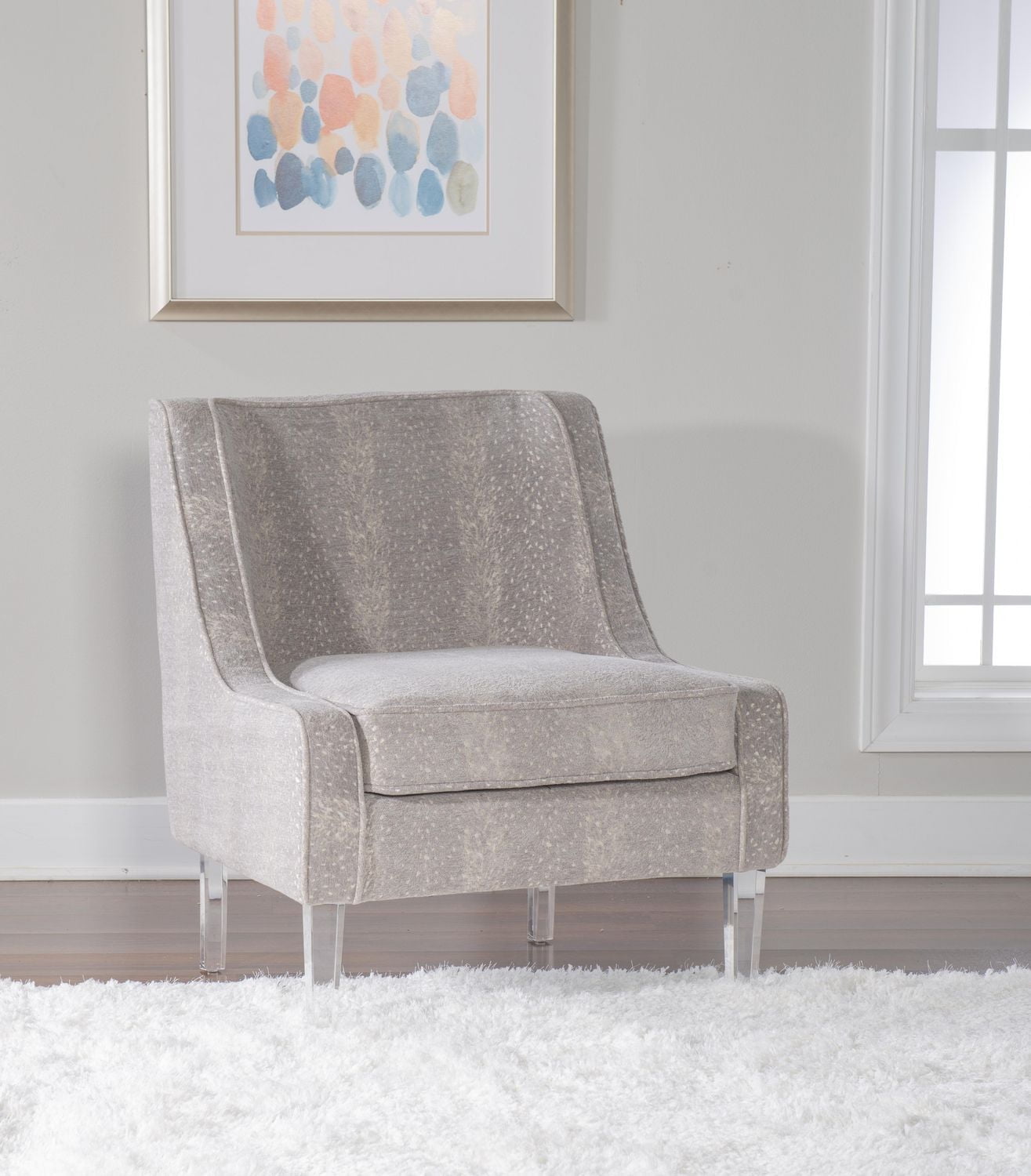 Pastel Shaggy White 5 ft. x 7 ft. Area Rug