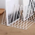 thumbnail image 4 of TFixol Metal Record Stand - Record Storage | Triangle Display Stand for 60 Records | LP Storage Case Newspaper Rack | Vinyl Record Holder for Office, CD, Magazine（white）, 4 of 6
