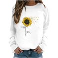 thumbnail image 1 of HKEJIAOI Chandail Graphique Tournesol Femme Manches Longues T-Shirt Décontracté Col Rond chandail Ample, c-Blanc 2TG, 1 of 4