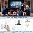 thumbnail image 2 of WiFi Extender Signal Booster,300M Four Antenna 2.4G WiFi Signal Booster with Ethernet Port,for Office Home Basement Room, 2 of 10