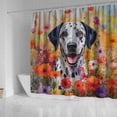 thumbnail image 4 of Welcome Spring Summer Dalmatian Portrait Flower Blue Sky Shower Curtain Dog Lover Waterproof Bathroom Bathtub Curtain - 12001, 4 of 5