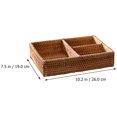 thumbnail image 2 of Rattan Basket Divided Woven Storage Case 3- Compartment Wicker Organizer, 2 of 8