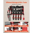 thumbnail image 4 of VEVOR Power Tool Organizer Wall Mount, 3-Layer Storage Rack with 4 Drill Holders, Tools Holder and Storage Rack with Side Pegboards, Garage Tool Organizer for Garage, Workbench, and Workshop, 4 of 9