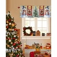 thumbnail image 3 of Christmas Snowman Valances for Windows, Winter Xmas House Pine Tree Snow Scene Rod Pocket Valance Short Window Treatments Curtains for Kitchen Bathroom Bedroom Decor, 60 x 18 Inches, 3 of 9