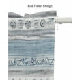 thumbnail image 5 of Blue Grey Brush Kitchen Valances for Windows Farmhouse Linen Window Valance Curtain for Living Room Window Treatment Modern Abstract Vintage Texture Valance Rod Pocket Topper Drape, 42 x 12 Inch, 5 of 6