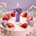 thumbnail image 4 of UNLLLL Purple Sequins Glitter Number Candle, 0 to 9 Digit Birthday Cake Topper Candles, Insert Type Safe Burning Candle, for Anniversary Celebration Birthday Party Decor (7), 4 of 7