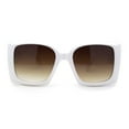 thumbnail image 2 of Womens Square Rectangle Mod Chunky Plastic Butterfly Designer Sunglasses White Brown, 2 of 4