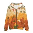 thumbnail image 3 of Renewold Cozy Women Hoodie Zip Up Sweatshirt Fall Fallen Leaves Maple Daily Wear Clothing Jacket Coat Breathable Thanksgiving Crewneck Workout Tracksuit Size XL, 3 of 6