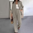 thumbnail image 3 of FAIWAD Womens Cotton Linen Sets Plus Size Long Sleeve Button Down Shirt and Jogger Pants Casual Comfy Outfits, 3 of 9