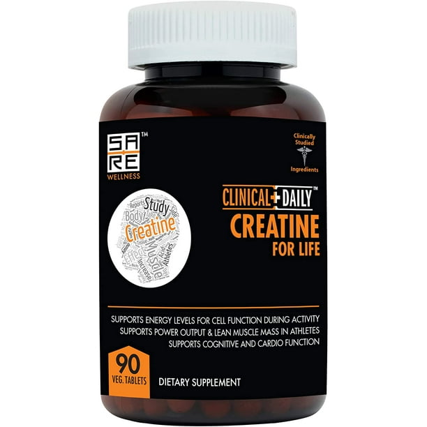 Natural Creatine Monohydrate Powder Tablets by Clinical Daily. Triphase