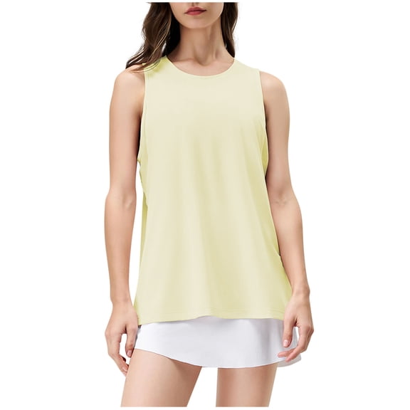 Posijego Women's Athletic Tank Tops Tennis Fitness Running Tank Shirts Summer Sports Sleeveless Tees Activewear