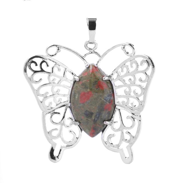 Pendentifs Forme d'Il de Cheval Pierre Naturelle Quartz pour Femmes Collier Bijoux