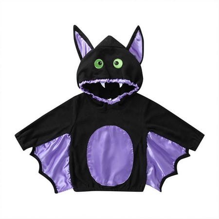 

Honeeladyy Clearance under 10$ Toddler Baby Girl Boys Halloween Clothes Bat Hooded Long Sleeve Suit